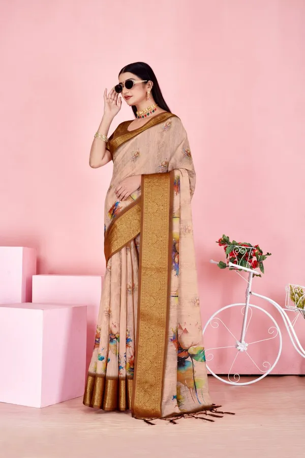 Multicolor_Golden_Blossom_Elegance_Saree_For_Women