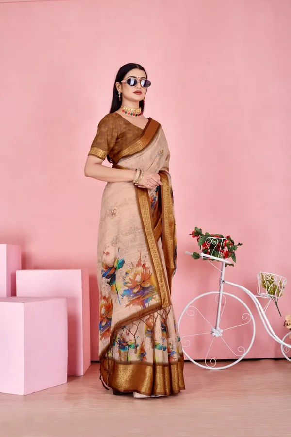 Multicolor_Golden_Blossom_Elegance_Saree_For_Women