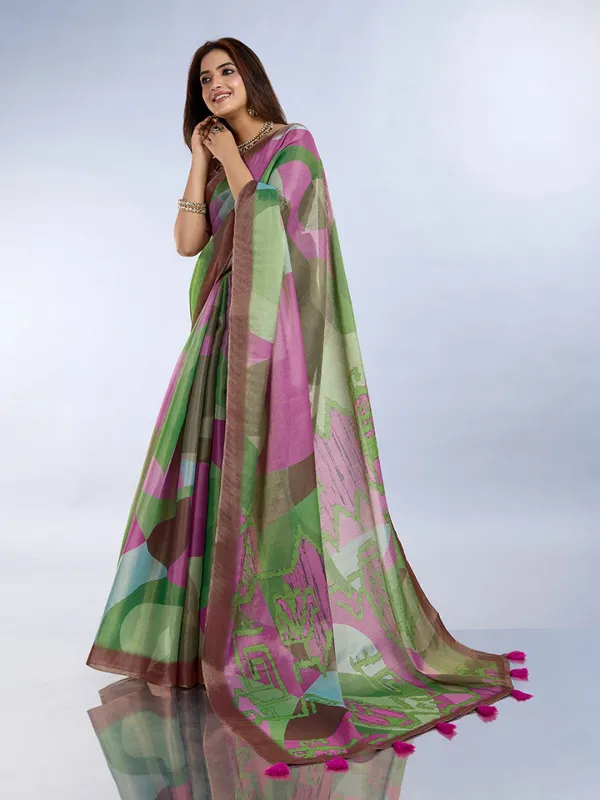 Multicolor_Abstract_Printed_Saree_For_Women