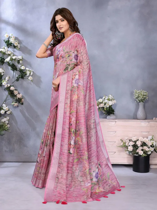 Pink_Floral_Printed_Saree_For_Women
