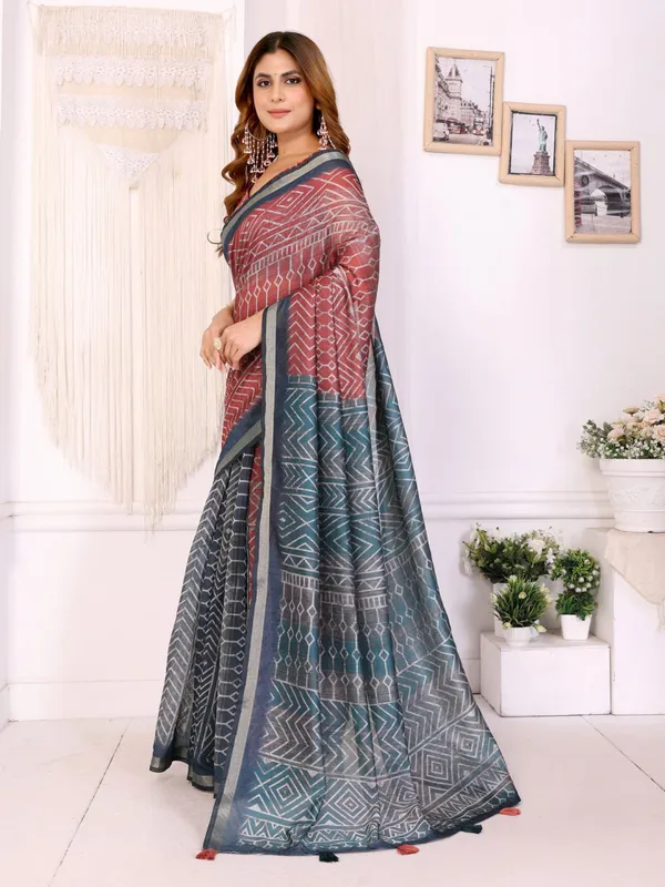 Multicolor_Geometric_Printed_Chanderi_Saree_For_Women