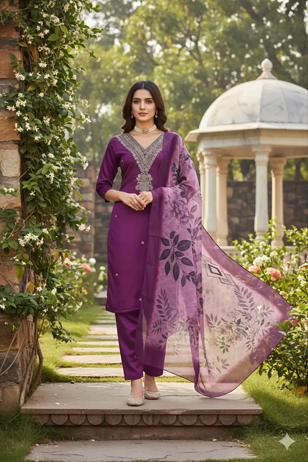 Multicolor_Elegant_Roman_Silk_Embroidery_Kurti_Pant_Set_Digital_Print_Dupatta_For_Women
