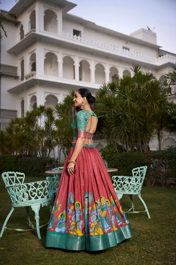 Multicolor_Designer_Tussar_Jacquard_Border_And_Gota_Patti_Dupatta_Silk_Lehenga_Set_For_Women