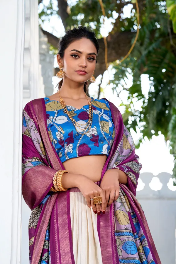 Multicolor_Presenting_A_Perfectly_Blended_Tussar_Silk_Lehenga_For_Women