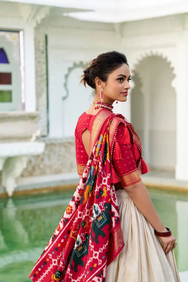 Multicolor_Presenting_A_Perfectly_Blended_Tussar_Silk_Lehenga_For_Women