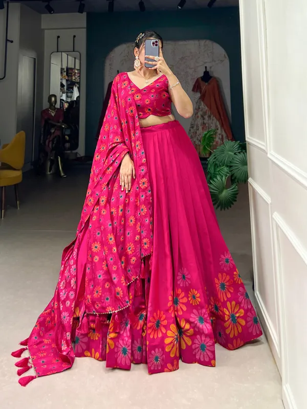 Multicolor_Festive_Mirror_Collection_Tussar_Silk_Lehenga_Choli_Tassel_Dupatta_For_Women