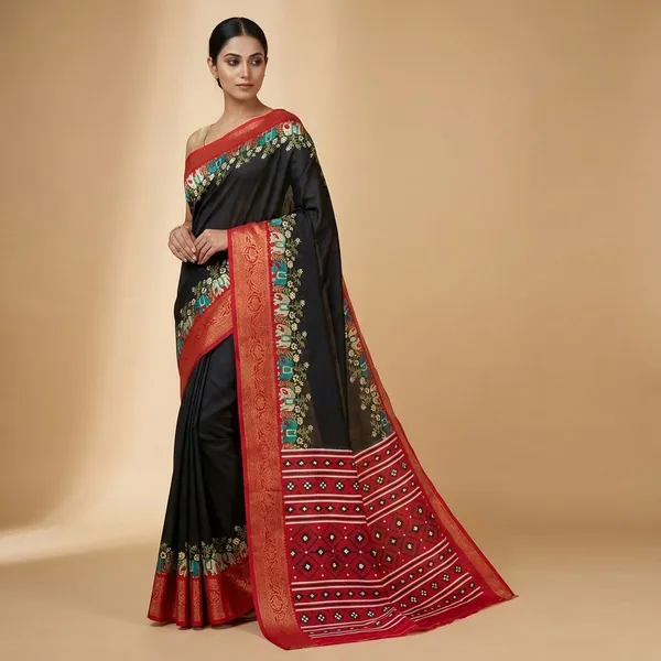 Black_Designer_Freehand_Dola_Silk_Jacquard_Border_For_Saree_Women