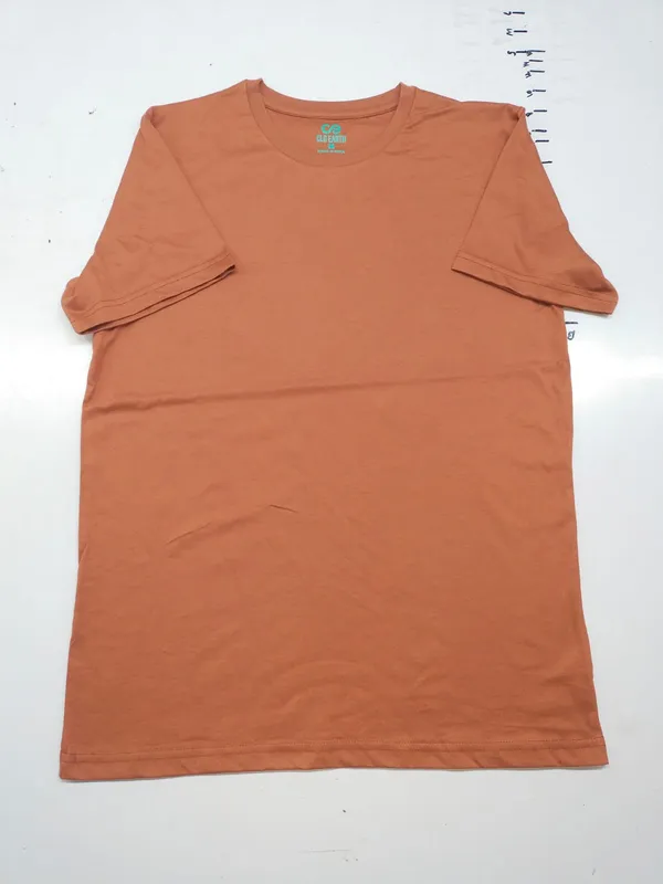 Solid_Coral_Orange_Cotton_T-Shirt_For_Men