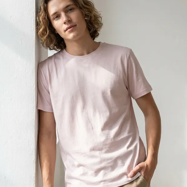 Lavender_Half-Sleeve_Round_Neck_T-Shirt_For_Men