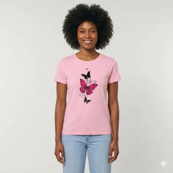 Pink_Butterfly_Print_Women_T-Shirt