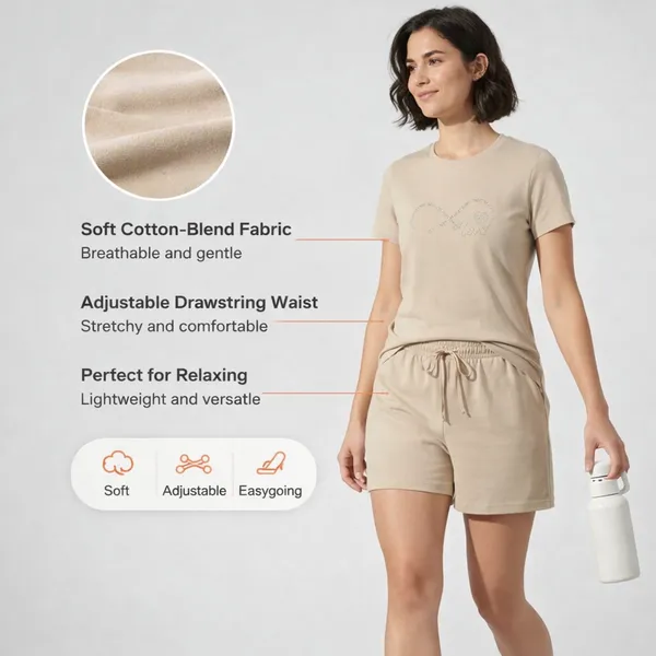 Beige_Casual__Co-Ord_Set__(T-Shirt_And_Shorts_)