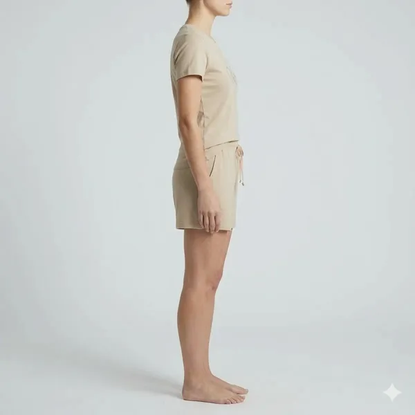 Beige_Casual__Co-Ord_Set__(T-Shirt_And_Shorts_)