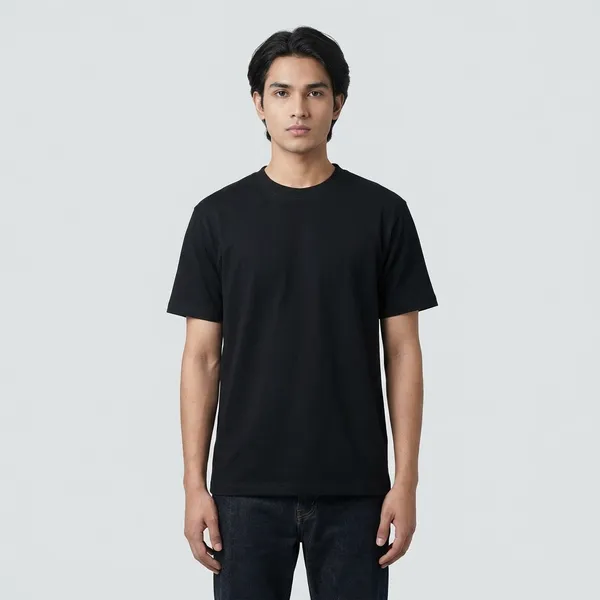 Unisex_Plain_Black_Cotton_Oversized_T-Shirt