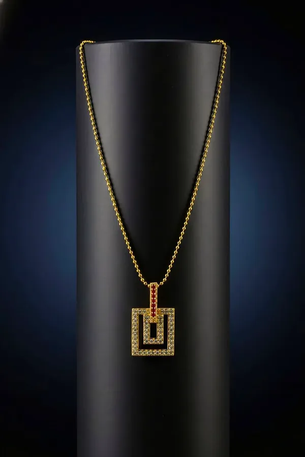 Gold_Tone_Crystal_Studded_Square_Pendant_Necklace.