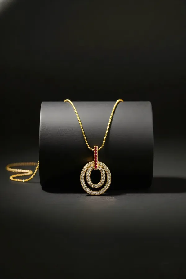 Gold_Plated_Double_Circle_Pendant_Necklace_With_Pink_And_White_Stones.