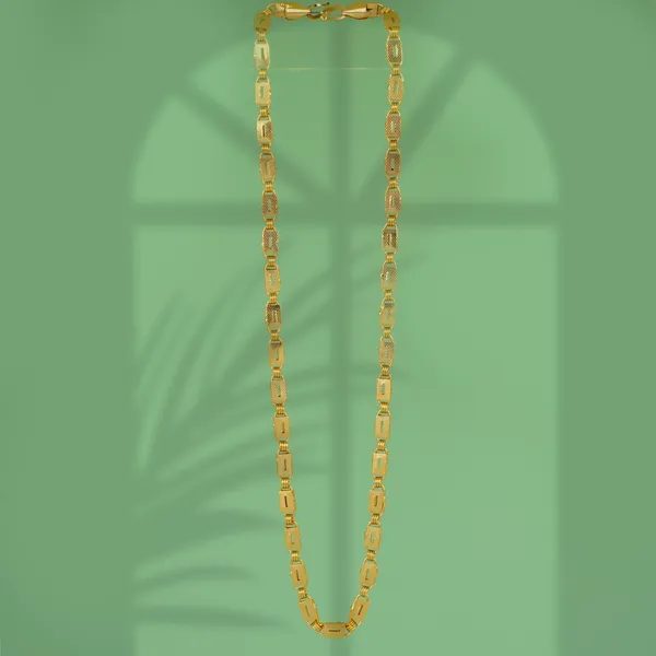 Elegant_Gold_Toned_Barrel_Chain_Necklace_For_Men.