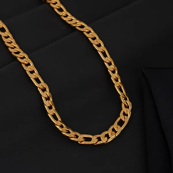 Gold_Toned_Figaro_Chain_Necklace_For_Men.