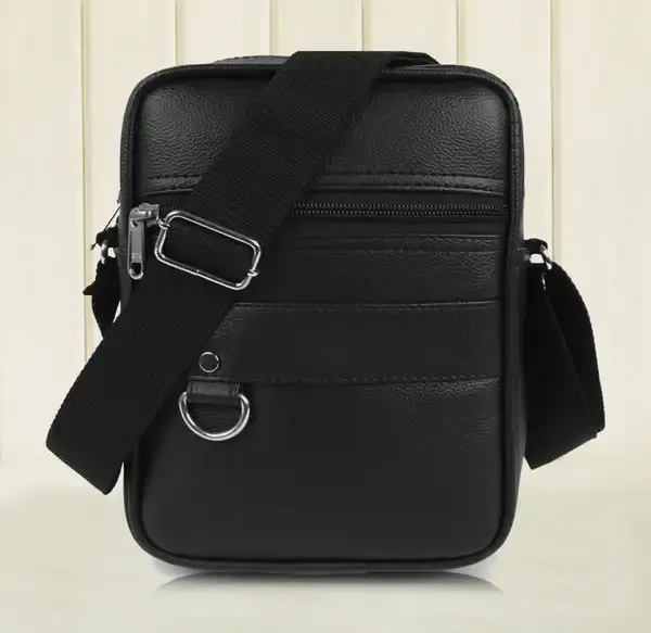 Black_Synthetic_Leather_Solid_Zipper_Sling_Bag_For_Men