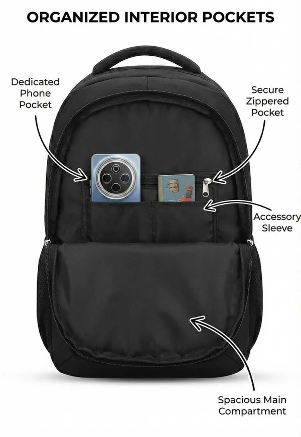 Black_Polyester_Bag_Front_Two_Pocket_Laptop_Backpack_38_L_For_Boys_And_Girls