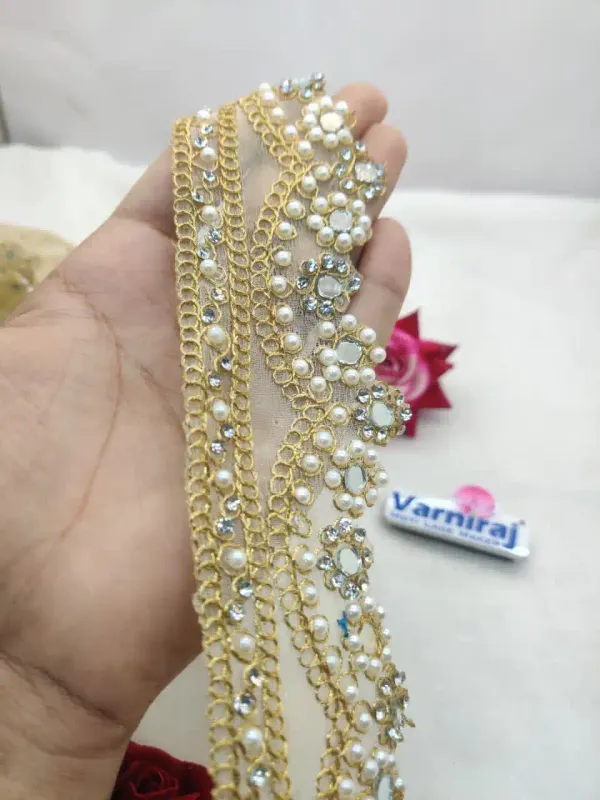 Gold_Cotton_Premium_Stone_And_Mirror_Border_For_Women