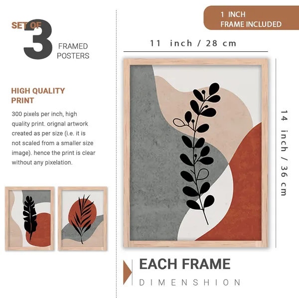 ARTELLY_Modern_Art_Framed_Wall_Paintings_For_Wall/Home_Decoration_Living_Room_Bedroom_Frames_For_Office_Hotel_Cafe_Wall_Decor_Big_Size_Decorative_Artwork_items,_Set_of_3_(11inch_x_14inch,_Boho_14)