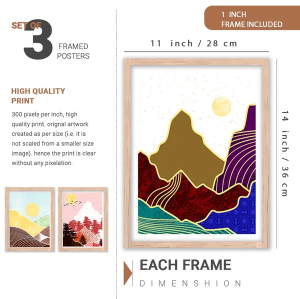 ARTELLY_Modern_Art_Framed_Wall_Paintings_For_Wall/Home_Decoration_Living_Room_Bedroom_Frames_For_Office_Hotel_Cafe_Wall_Decor_Big_Size_Decorative_Artwork_items,_Set_of_3_(11inch_x_14inch,_Boho_4)