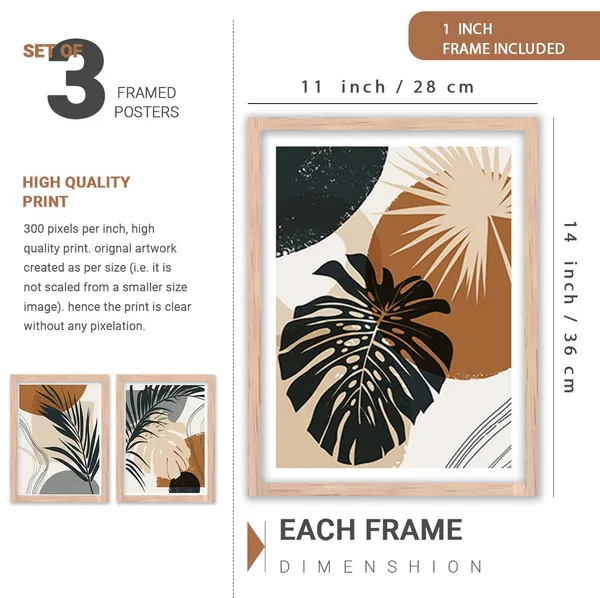 ARTELLY_Modern_Art_Framed_Wall_Paintings_For_Wall/Home_Decoration_Living_Room_Bedroom_Frames_For_Office_Hotel_Cafe_Wall_Decor_Big_Size_Decorative_Artwork_items,_Set_of_3_(11inch_x_14inch,_Boho_1)