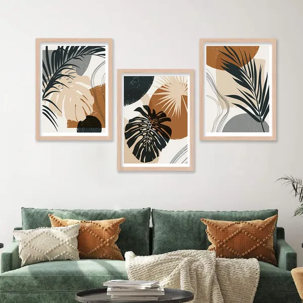 ARTELLY_Modern_Art_Framed_Wall_Paintings_For_Wall/Home_Decoration_Living_Room_Bedroom_Frames_For_Office_Hotel_Cafe_Wall_Decor_Big_Size_Decorative_Artwork_items,_Set_of_3_(11inch_x_14inch,_Boho_1)