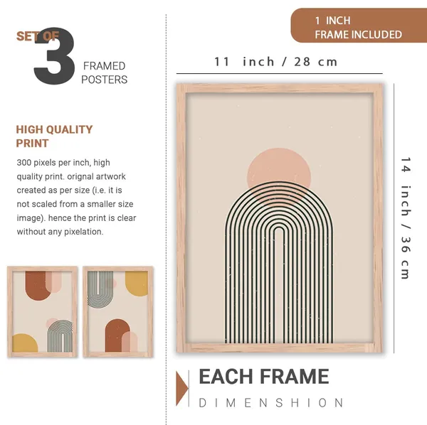 ARTELLY_Modern_Art_Framed_Wall_Paintings_For_Wall/Home_Decoration_Living_Room_Bedroom_Frames_For_Office_Hotel_Cafe_Wall_Decor_Big_Size_Decorative_Artwork_items,_Set_of_3_(11inch_x_14inch,_Boho_3)