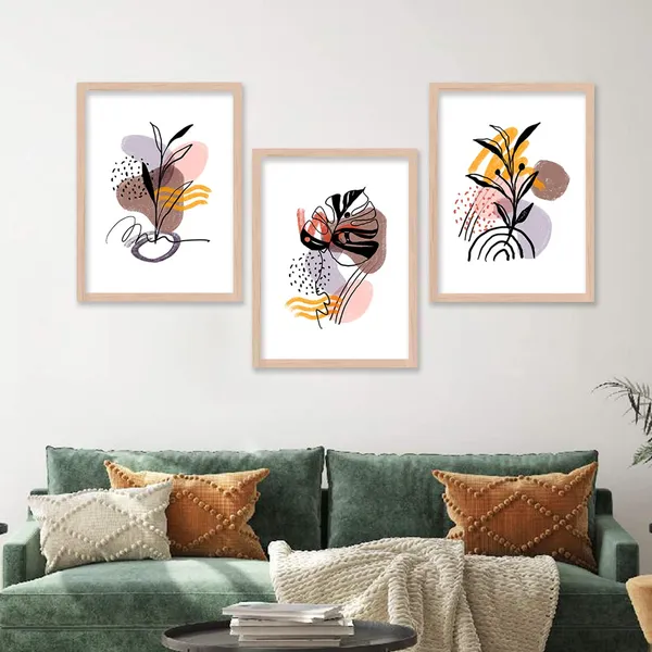 ARTELLY_Modern_Art_Framed_Wall_Paintings_For_Wall/Home_Decoration_Living_Room_Bedroom_Frames_For_Office_Hotel_Cafe_Wall_Decor_Big_Size_Decorative_Artwork_items,_Set_of_3_(11inch_x_14inch,_Boho_2)