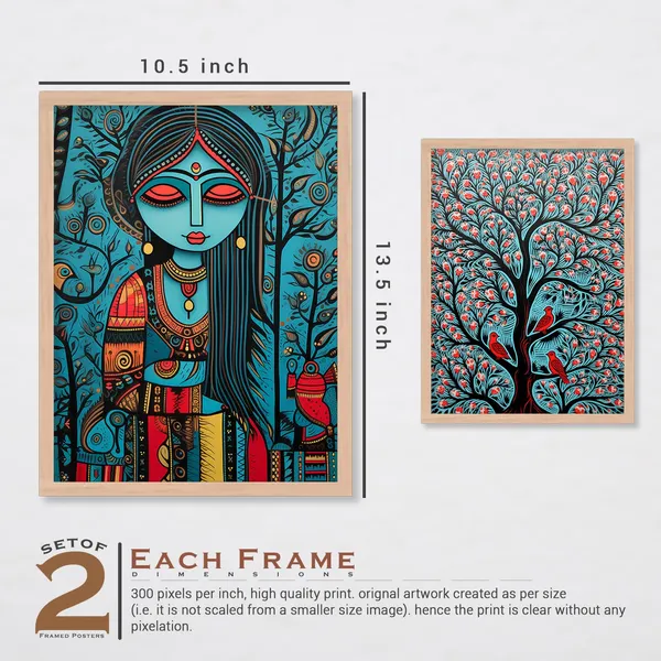 ARTELLY_Madhubani_Wall_Painting_For_Living_Room_Bedroom_Wall_Decor_Frames_-_Painting_for_Wall_Decoration_-_Traditional_Framed_Wall_Art_(Set_of_2)_(Medium,_ART_2)