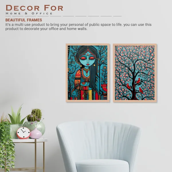 ARTELLY_Madhubani_Wall_Painting_For_Living_Room_Bedroom_Wall_Decor_Frames_-_Painting_for_Wall_Decoration_-_Traditional_Framed_Wall_Art_(Set_of_2)_(Medium,_ART_2)