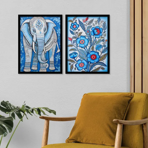 ARTELLY_Traditional_Framed_Wall_Art_Paintings_For_Wall_Decoration_-_Madhubani_Art_Painting_For_Living_Room_Bedroom_Office_Hotels_Frames_For_Wall_Decor_(Set_of_2)_(Medium,_ART_3)