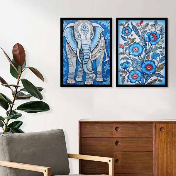 ARTELLY_Traditional_Framed_Wall_Art_Paintings_For_Wall_Decoration_-_Madhubani_Art_Painting_For_Living_Room_Bedroom_Office_Hotels_Frames_For_Wall_Decor_(Set_of_2)_(Medium,_ART_3)