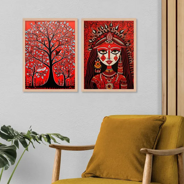 ARTELLY_Madhubani_Wall_Painting_For_Living_Room_Bedroom_Wall_Decor_Frames_-_Painting_for_Wall_Decoration_-_Traditional_Framed_Wall_Art_(Set_of_2)_(Medium,_ART_9)