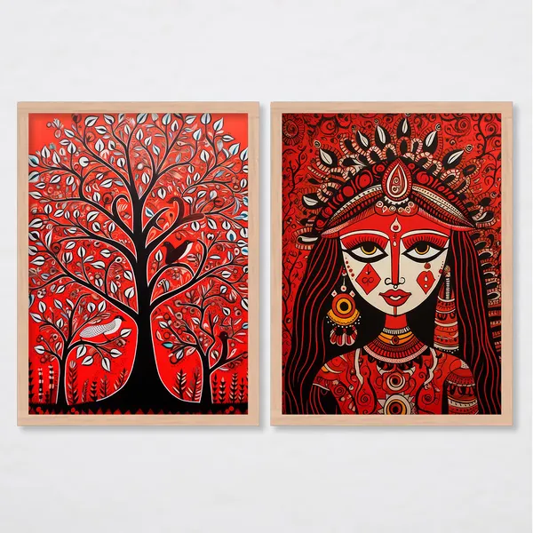 ARTELLY_Madhubani_Wall_Painting_For_Living_Room_Bedroom_Wall_Decor_Frames_-_Painting_for_Wall_Decoration_-_Traditional_Framed_Wall_Art_(Set_of_2)_(Medium,_ART_9)