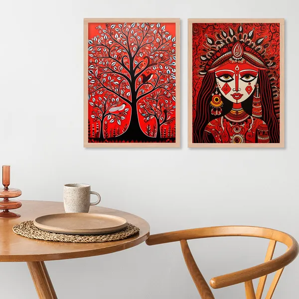 ARTELLY_Madhubani_Wall_Painting_For_Living_Room_Bedroom_Wall_Decor_Frames_-_Painting_for_Wall_Decoration_-_Traditional_Framed_Wall_Art_(Set_of_2)_(Medium,_ART_9)