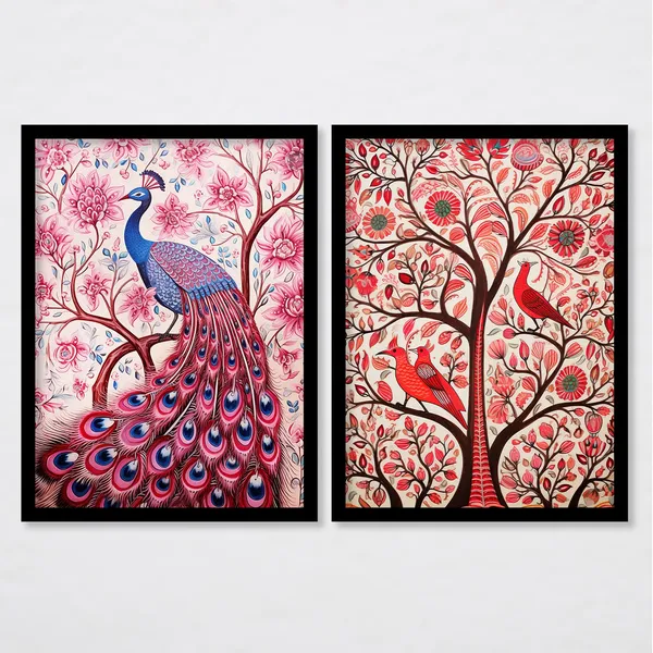 ARTELLY_Traditional_Framed_Wall_Art_Paintings_For_Wall_Decoration_-_Madhubani_Art_Painting_For_Living_Room_Bedroom_Office_Hotels_Frames_For_Wall_Decor_(Set_of_2)_(Medium,_ART_2)