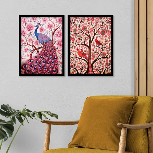 ARTELLY_Traditional_Framed_Wall_Art_Paintings_For_Wall_Decoration_-_Madhubani_Art_Painting_For_Living_Room_Bedroom_Office_Hotels_Frames_For_Wall_Decor_(Set_of_2)_(Medium,_ART_2)