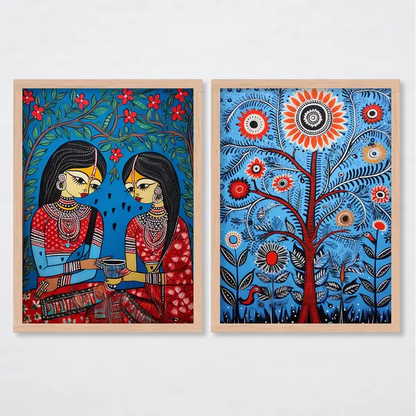 ARTELLY_Madhubani_Wall_Painting_For_Living_Room_Bedroom_Wall_Decor_Frames_-_Painting_for_Wall_Decoration_-_Traditional_Framed_Wall_Art_(Set_of_2)_(Medium,_ART_10)