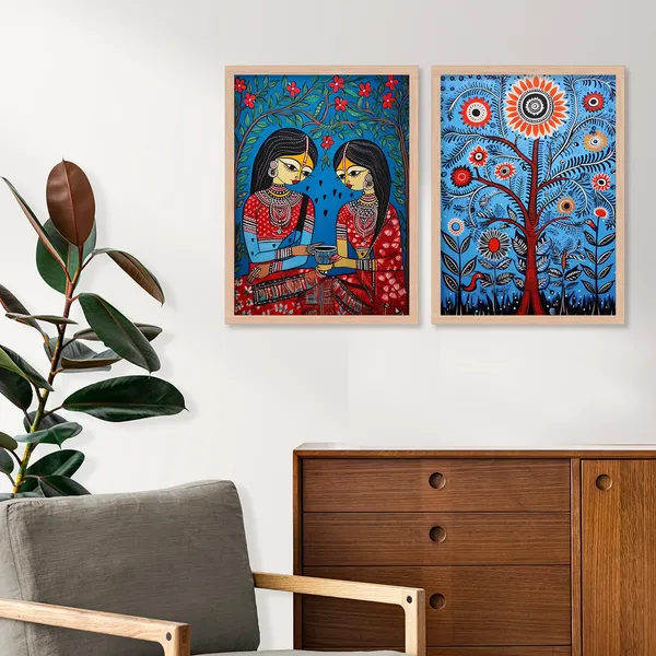 ARTELLY_Madhubani_Wall_Painting_For_Living_Room_Bedroom_Wall_Decor_Frames_-_Painting_for_Wall_Decoration_-_Traditional_Framed_Wall_Art_(Set_of_2)_(Medium,_ART_10)