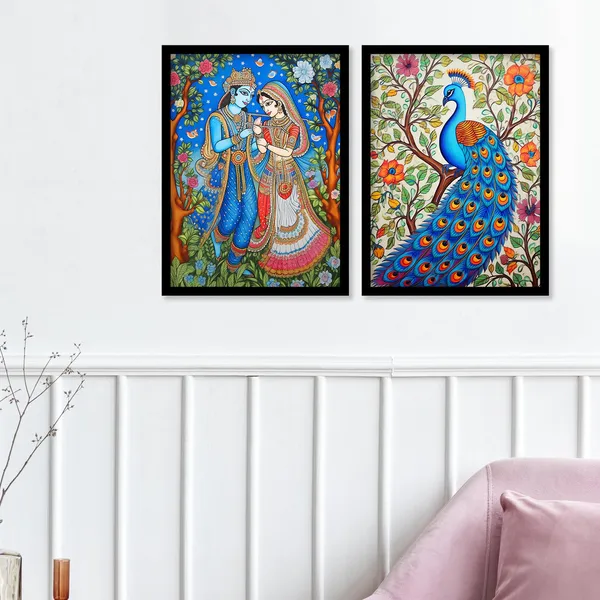 ARTELLY_Traditional_Framed_Wall_Art_Paintings_For_Wall_Decoration_-_Madhubani_Art_Painting_For_Living_Room_Bedroom_Office_Hotels_Frames_For_Wall_Decor_(Set_of_2)_(Medium,_ART_6)