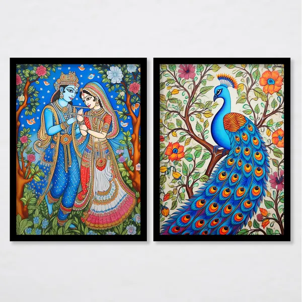 ARTELLY_Traditional_Framed_Wall_Art_Paintings_For_Wall_Decoration_-_Madhubani_Art_Painting_For_Living_Room_Bedroom_Office_Hotels_Frames_For_Wall_Decor_(Set_of_2)_(Medium,_ART_6)