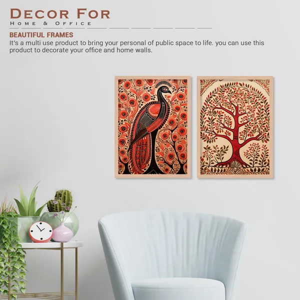 ARTELLY_Madhubani_Wall_Painting_For_Living_Room_Bedroom_Wall_Decor_Frames_-_Painting_for_Wall_Decoration_-_Traditional_Framed_Wall_Art_(Set_of_2)_(Medium,_ART_1)
