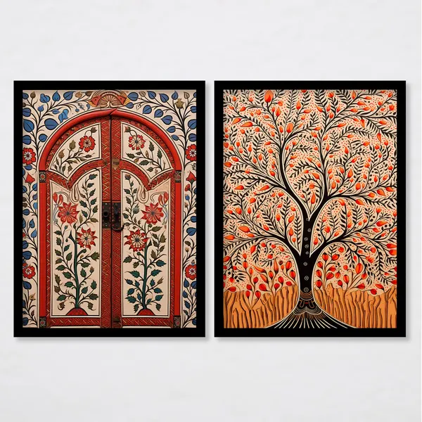 ARTELLY_Traditional_Framed_Wall_Art_Paintings_For_Wall_Decoration_-_Madhubani_Art_Painting_For_Living_Room_Bedroom_Office_Hotels_Frames_For_Wall_Decor_(Set_of_2)_(Medium,_ART_4)