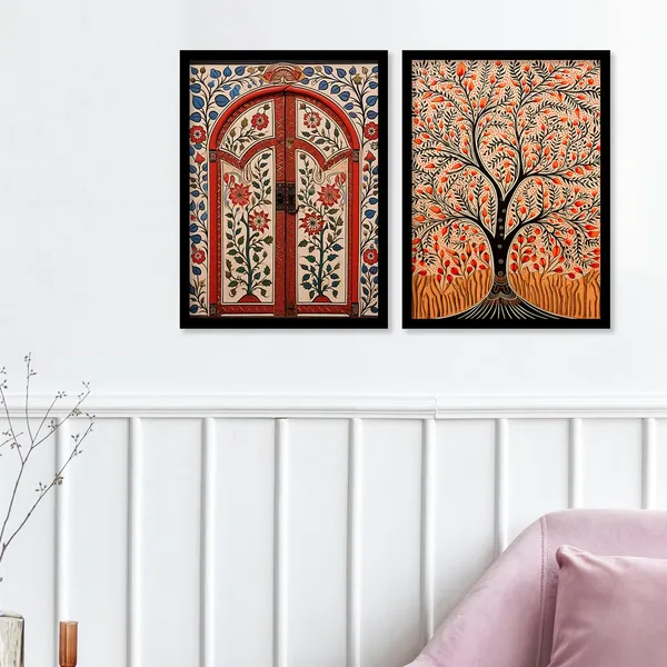 ARTELLY_Traditional_Framed_Wall_Art_Paintings_For_Wall_Decoration_-_Madhubani_Art_Painting_For_Living_Room_Bedroom_Office_Hotels_Frames_For_Wall_Decor_(Set_of_2)_(Medium,_ART_4)