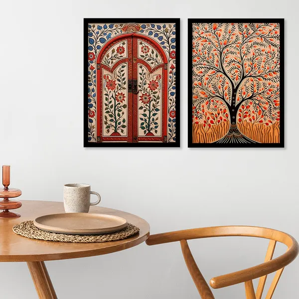 ARTELLY_Traditional_Framed_Wall_Art_Paintings_For_Wall_Decoration_-_Madhubani_Art_Painting_For_Living_Room_Bedroom_Office_Hotels_Frames_For_Wall_Decor_(Set_of_2)_(Medium,_ART_4)