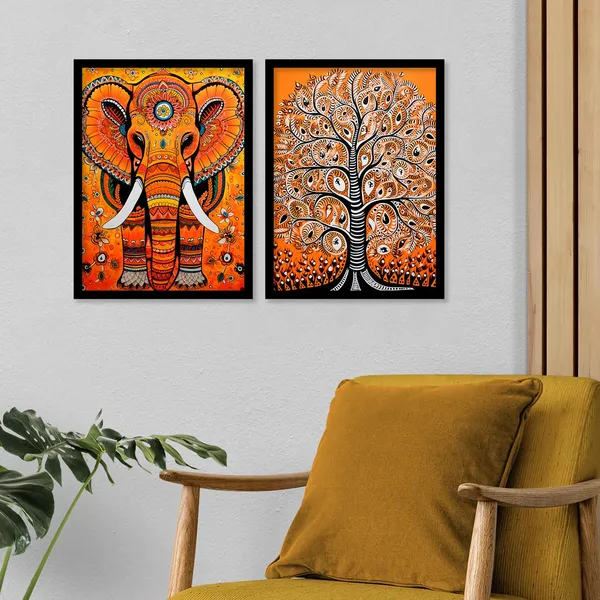 ARTELLY_Traditional_Framed_Wall_Art_Paintings_For_Wall_Decoration_-_Madhubani_Art_Painting_For_Living_Room_Bedroom_Office_Hotels_Frames_For_Wall_Decor_(Set_of_2)_(Medium,_ART_5)