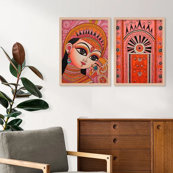 ARTELLY_Madhubani_Wall_Painting_For_Living_Room_Bedroom_Wall_Decor_Frames_-_Painting_for_Wall_Decoration_-_Traditional_Framed_Wall_Art_(Set_of_2)_(Medium,_ART_4)