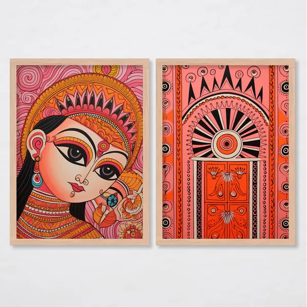 ARTELLY_Madhubani_Wall_Painting_For_Living_Room_Bedroom_Wall_Decor_Frames_-_Painting_for_Wall_Decoration_-_Traditional_Framed_Wall_Art_(Set_of_2)_(Medium,_ART_4)